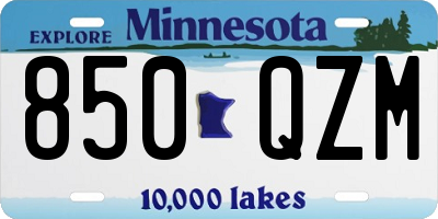 MN license plate 850QZM