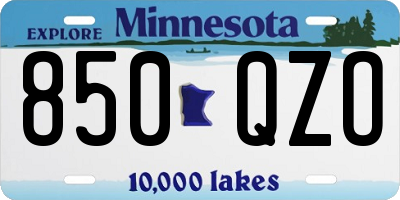 MN license plate 850QZO