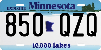 MN license plate 850QZQ