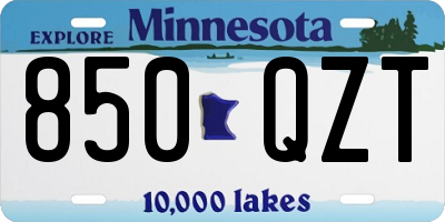 MN license plate 850QZT