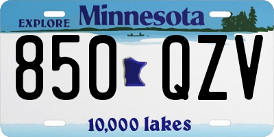 MN license plate 850QZV