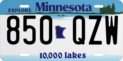 MN license plate 850QZW