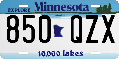 MN license plate 850QZX