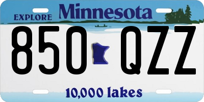 MN license plate 850QZZ