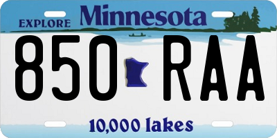 MN license plate 850RAA