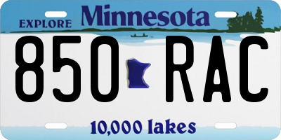 MN license plate 850RAC
