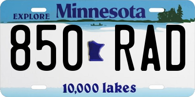 MN license plate 850RAD