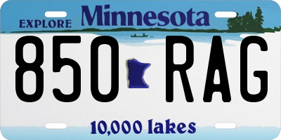 MN license plate 850RAG