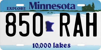 MN license plate 850RAH
