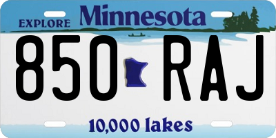 MN license plate 850RAJ