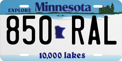 MN license plate 850RAL