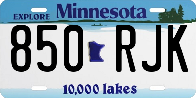 MN license plate 850RJK