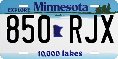 MN license plate 850RJX