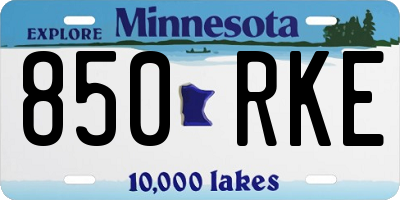 MN license plate 850RKE
