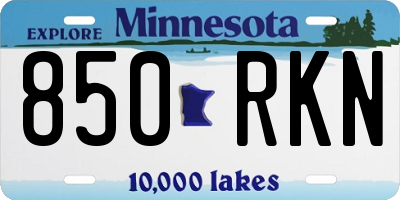 MN license plate 850RKN
