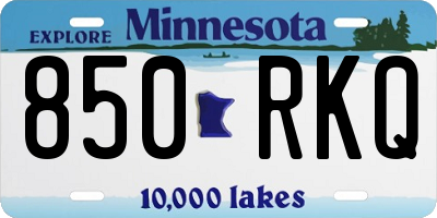 MN license plate 850RKQ
