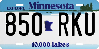 MN license plate 850RKU