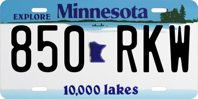 MN license plate 850RKW