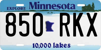 MN license plate 850RKX