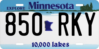 MN license plate 850RKY