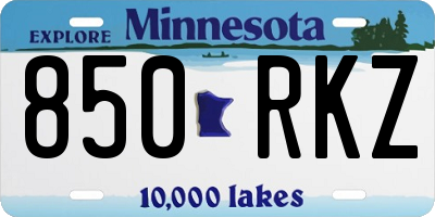 MN license plate 850RKZ