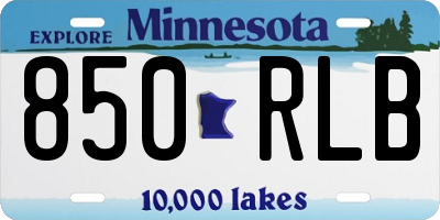 MN license plate 850RLB