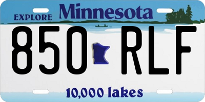 MN license plate 850RLF