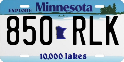 MN license plate 850RLK
