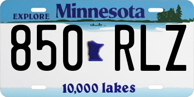 MN license plate 850RLZ