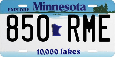 MN license plate 850RME