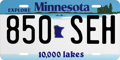 MN license plate 850SEH
