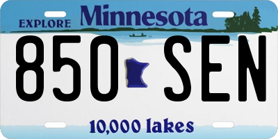 MN license plate 850SEN