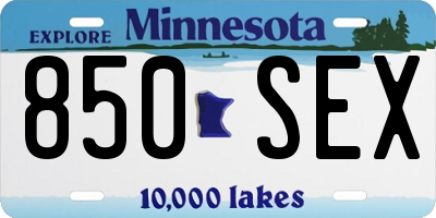 MN license plate 850SEX