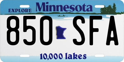 MN license plate 850SFA