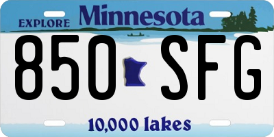 MN license plate 850SFG