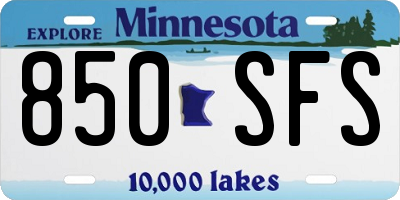 MN license plate 850SFS