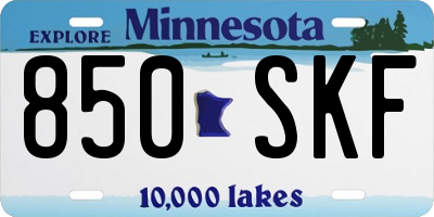 MN license plate 850SKF