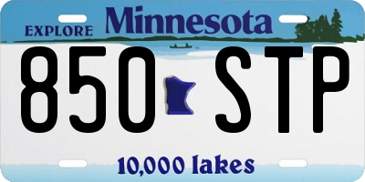 MN license plate 850STP