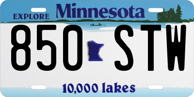 MN license plate 850STW