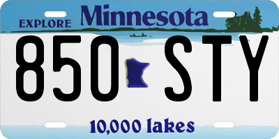 MN license plate 850STY