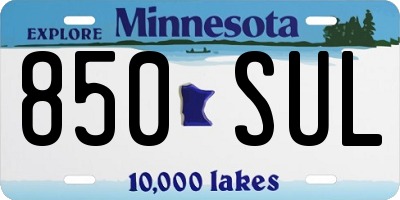 MN license plate 850SUL
