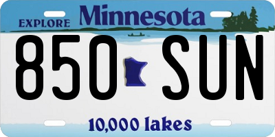 MN license plate 850SUN