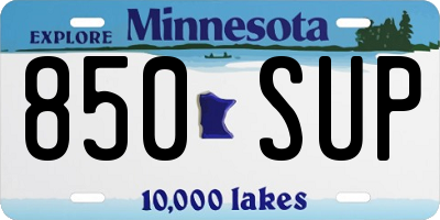 MN license plate 850SUP
