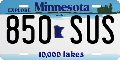 MN license plate 850SUS