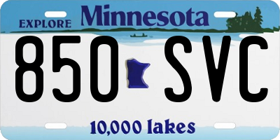 MN license plate 850SVC