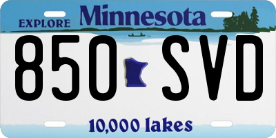 MN license plate 850SVD