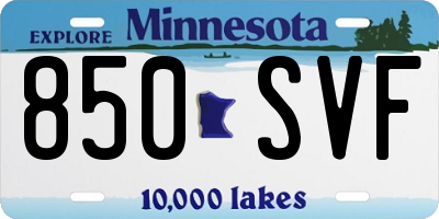 MN license plate 850SVF