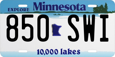 MN license plate 850SWI