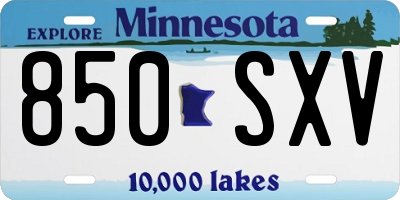 MN license plate 850SXV