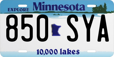 MN license plate 850SYA